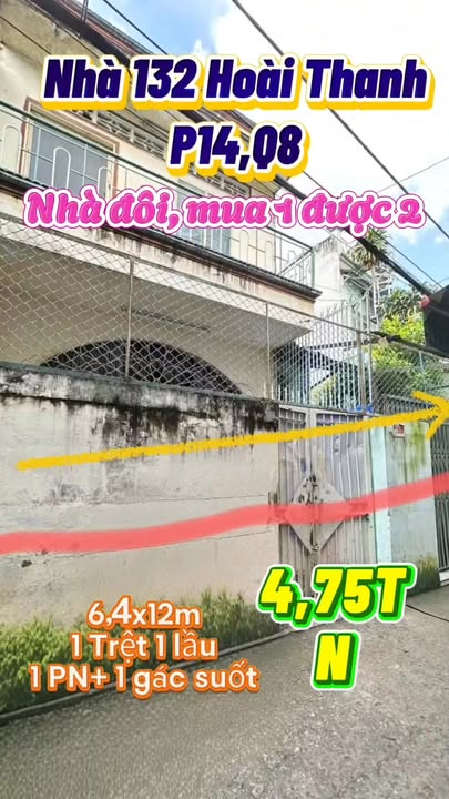 Nhà 2 căn hẻm 132 Hoài Thanh, Quận 8 - Diện tích 76m² giá 4.75 tỷ, thương lượng mạnh!