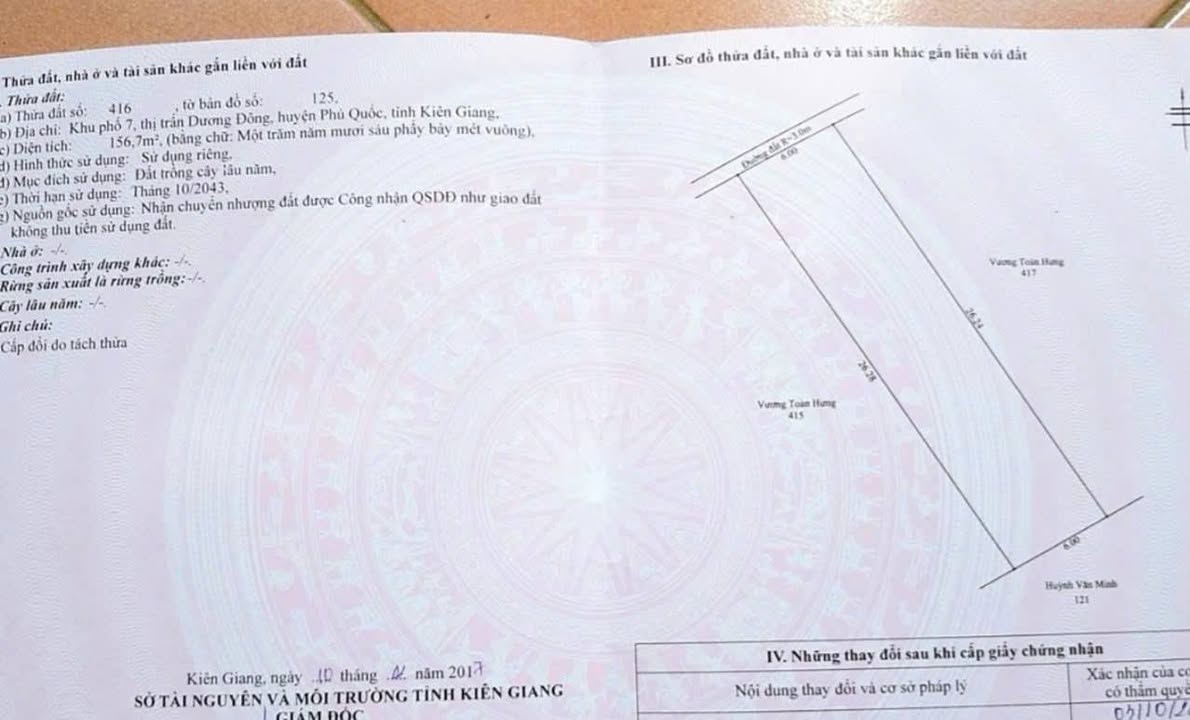 Đất nền Dương Đông Phú Quốc 156.8m² giá 6.486 tỷ - Vị trí đắc địa du lịch!