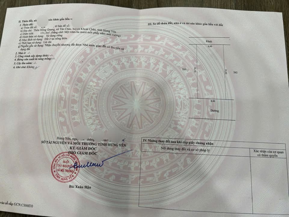 Đất nền Tân Châu, Khoái Châu, Hưng Yên 131.5m² giá chỉ 2x triệu - Đầu tư sinh lời ngay!