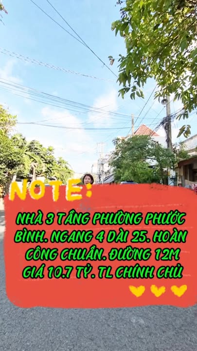 Nhà 3 tầng Phước Bình Thủ Đức 100m² giá 10.7 tỷ - Phù hợp kinh doanh và văn phòng!