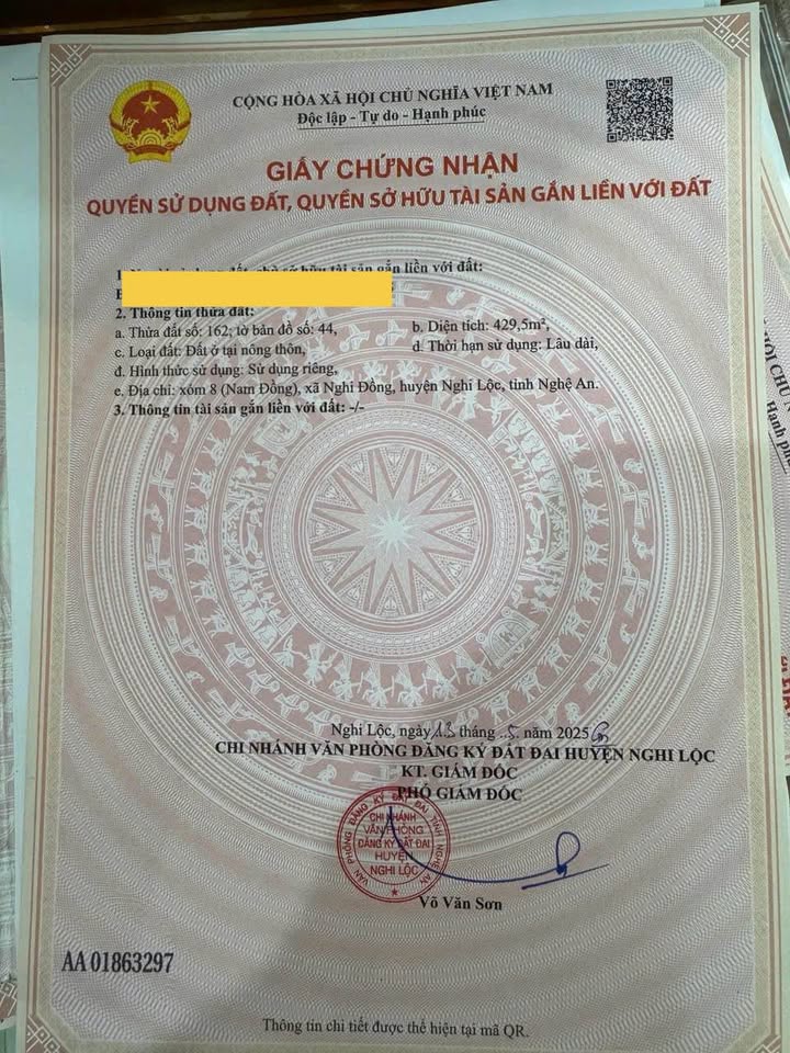 Đất thổ cư Nghi Long 429,5m² - Đầu tư sinh lời hấp dẫn!