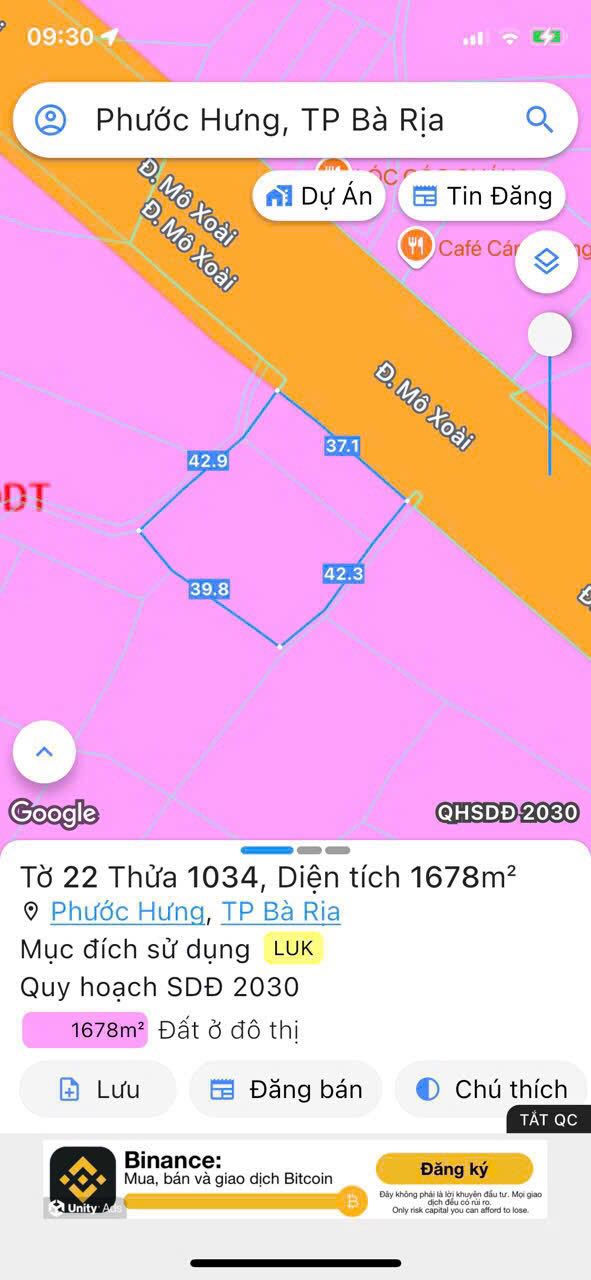 Đất nền Bà Rịa - Phường Phước Hưng, 3654m² chỉ 10 tỷ - Vị trí đẹp, tiềm năng lớn!