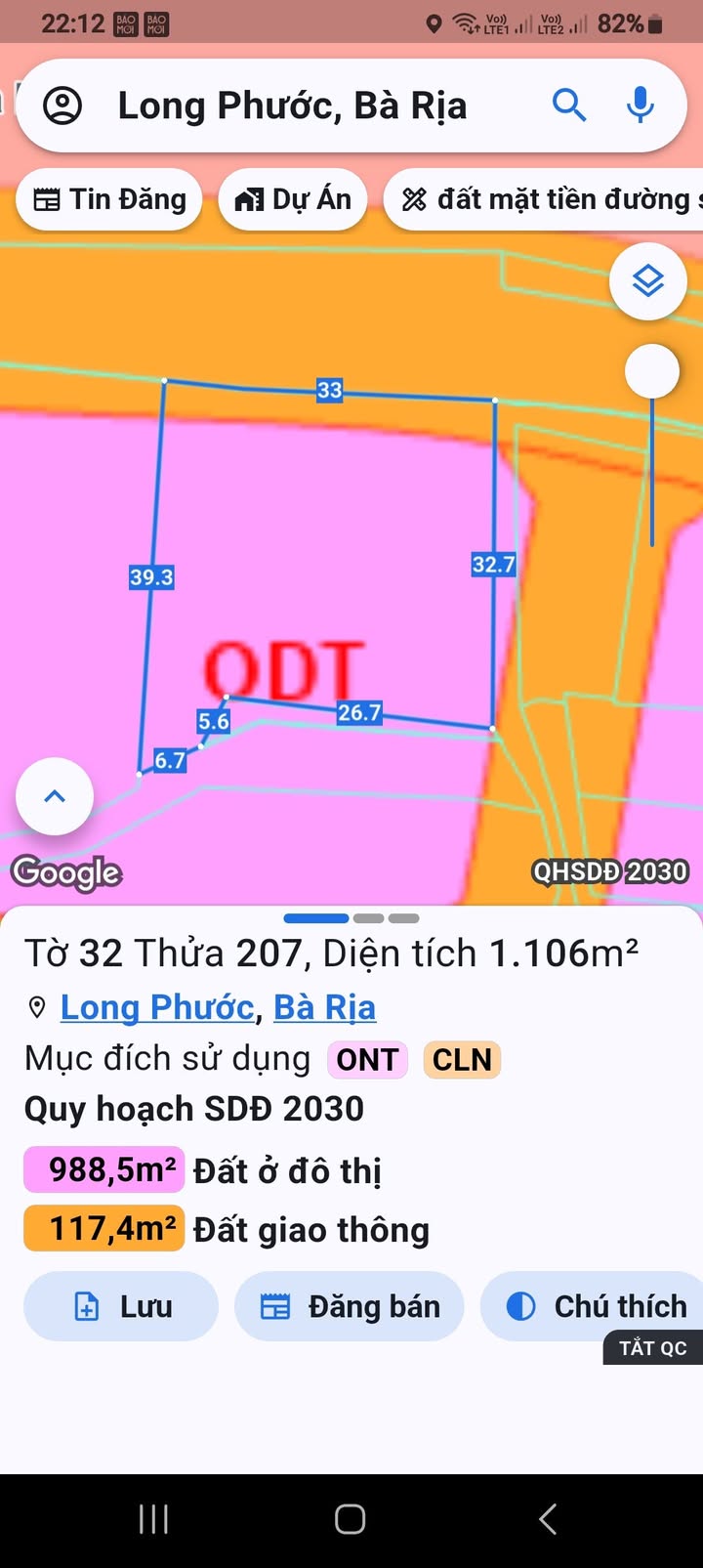 Đất nền Long Phước, Bà Rịa 1100m² giá 7.5 tỷ - Tiềm năng phát triển cao!