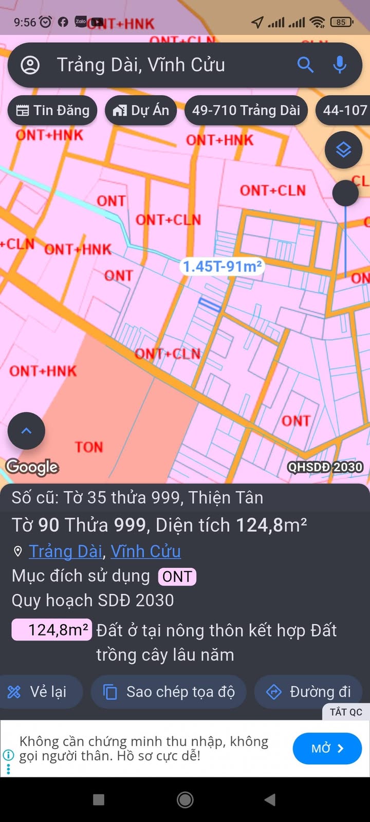 Đất thổ cư Biên Hòa 125m² giá 1.45 tỷ - Bán gấp, cơ hội đầu tư tốt!