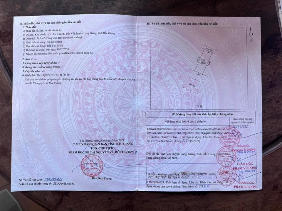 Đất nền Tây Vôi, Lạng Giang 70m² giá 2 tỷ - Tiện lợi di chuyển!