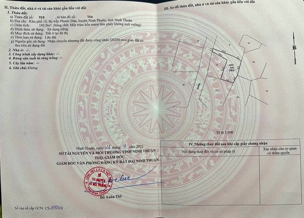 Đất Nền Khu Phố 10, Bình Quý, Ninh Phước 145m² giá 720 triệu - Tặng nhà đẹp!