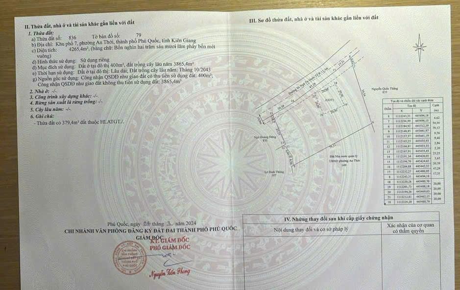 Đất nền mặt tiền đường Trần Hưng Đạo, An Thới 4265m² giá 6.5 tỷ - Cơ hội đầu tư tuyệt vời!