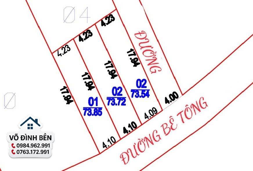 Đất nền xóm Kim Yên, Nghi Liên 73m² giá 1.9 tỷ - Đường ô tô tránh nhau