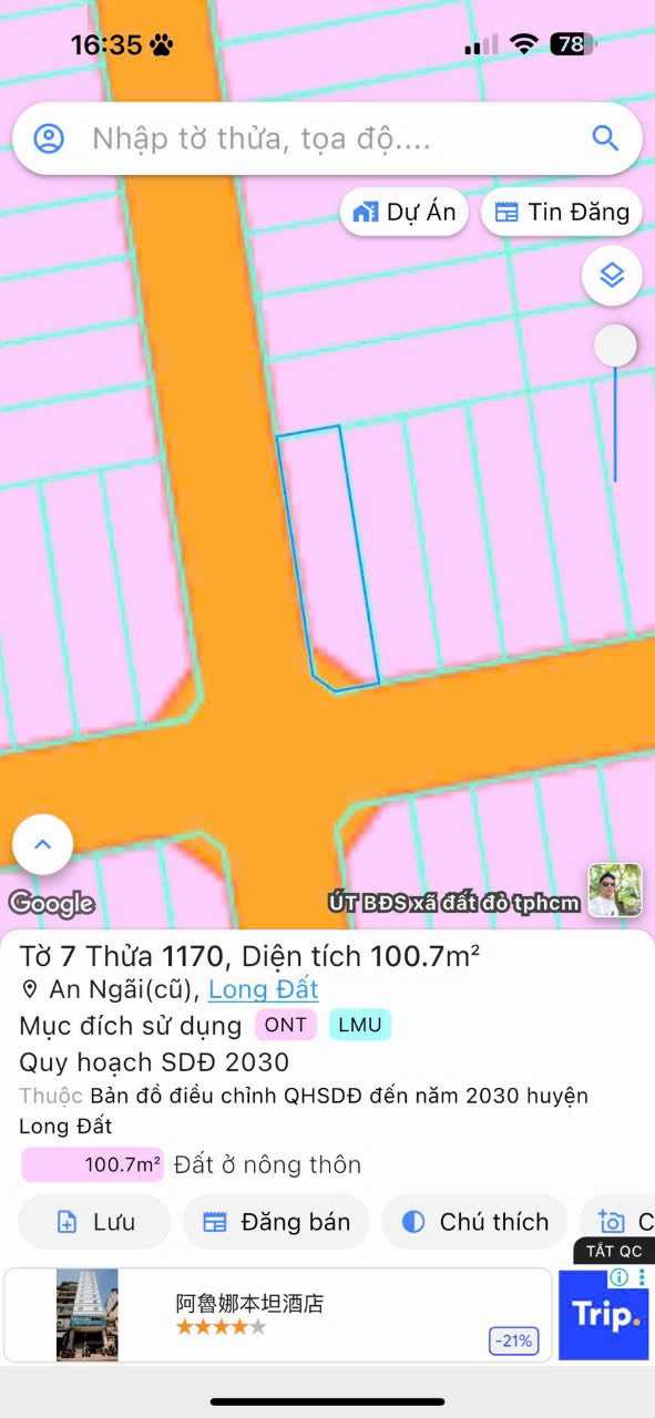 Đất lô góc 2 mặt tiền xã An Ngãi, 100m² chỉ 1.45 tỷ - Cơ hội đầu tư hấp dẫn!