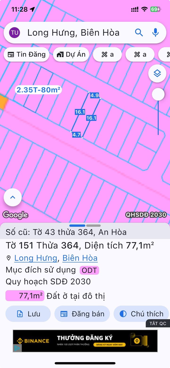 Đất nền An Hòa, Biên Hòa 77m² giá 1.48 tỷ - Sổ đỏ chính chủ, cơ hội đầu tư tuyệt vời!