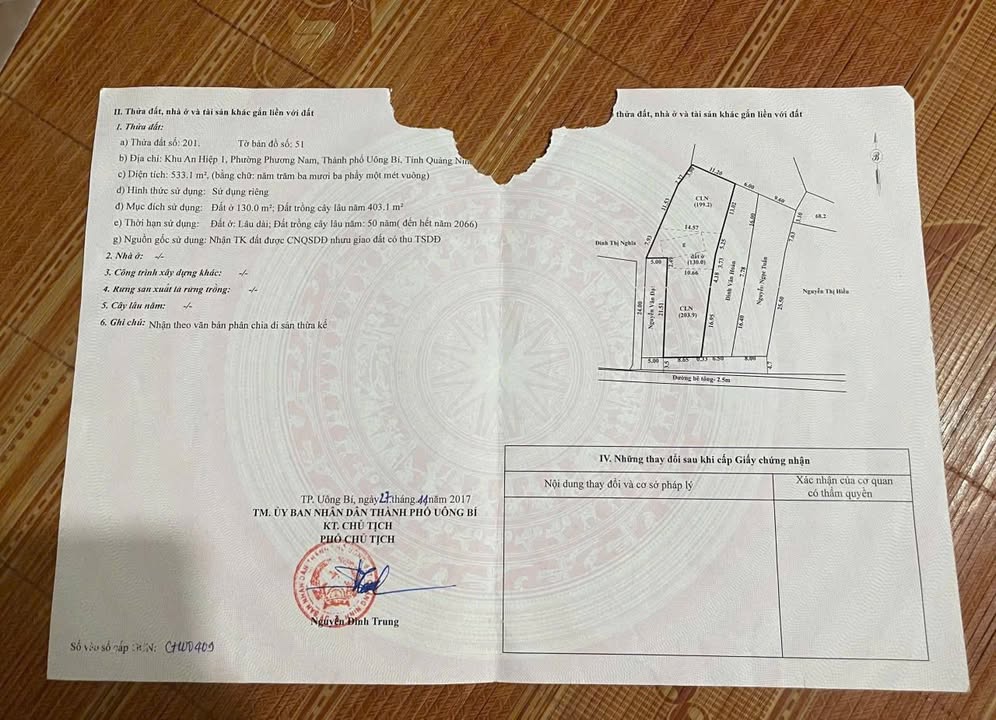 Đất nền Uông Bí 533m² giá 2.132 tỷ - Chính chủ bán nhanh!