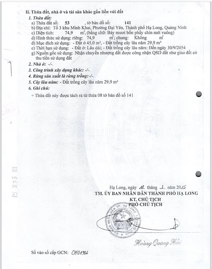 Đất nền Đại Yên Hạ Long 75m² giá chỉ 1 tỷ - Đầu tư sinh lời ngay!