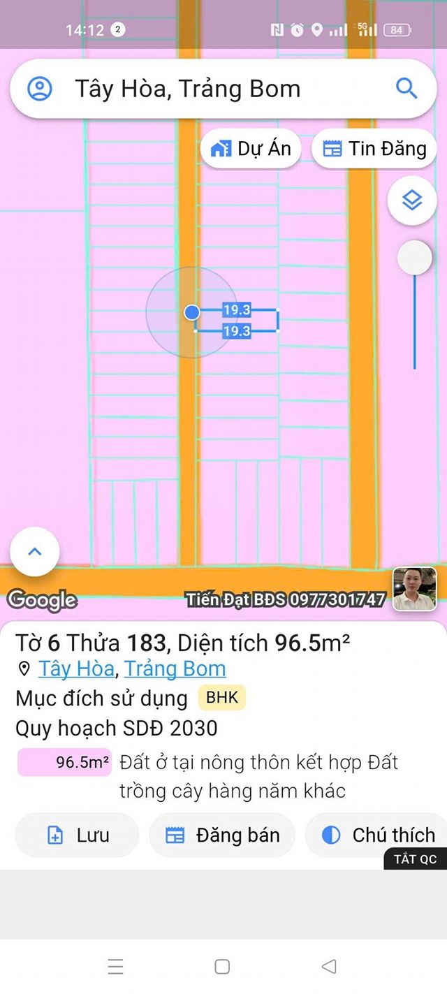 Đất nền Tây Hoà Trảng Bom 96m² giá 595 triệu - Sổ hồng riêng chính chủ!