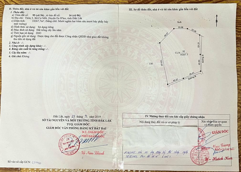 Đất nông nghiệp 1ha thôn 5, xã Cư Mốt, Ea H'leo - Đường đi thuận tiện, giá 1.55 tỷ!