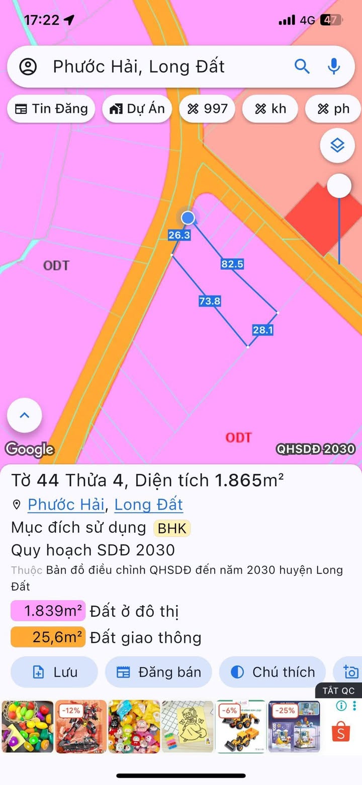 Đất nền Long Mỹ, Đất Đỏ 1860m² giá 8.5 tỷ - Vị trí đẹp, đầu tư sinh lời!