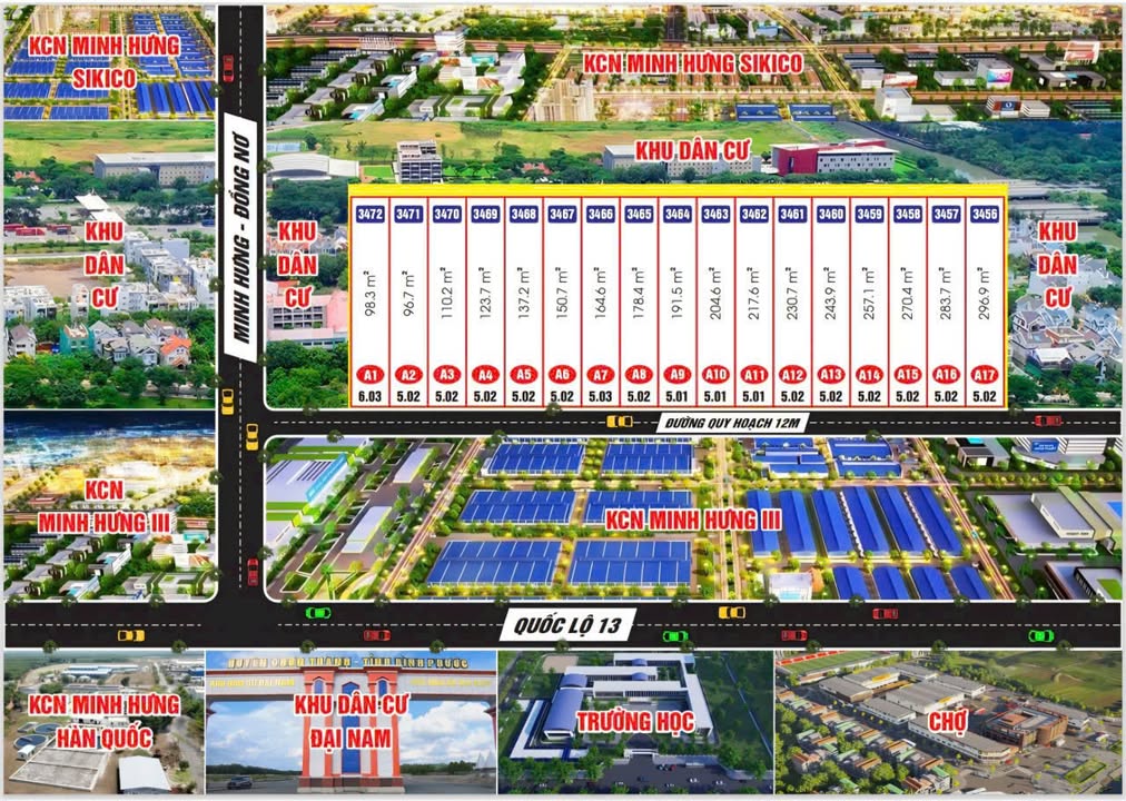 Đất nền tại khu phố 6, phường Minh Hưng, Chơn Thành 225m² giá 560 triệu - Đầu tư sinh lời hấp dẫn!