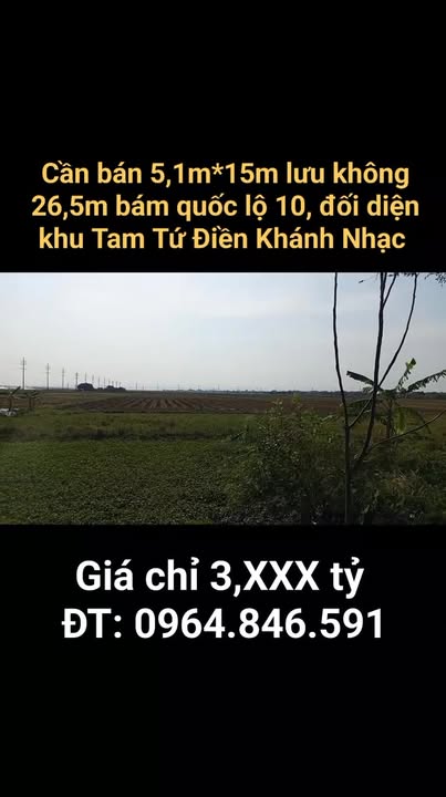 Đất nền Khánh Nhạc 75m² giá hợp lý - Đối diện khu đô thị Tam Tứ Điền!