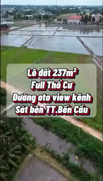 Đất nền 306m² ấp Phước Tây, xã Bến Cầu, Tây Ninh - Giá 645 triệu, sổ hồng riêng!