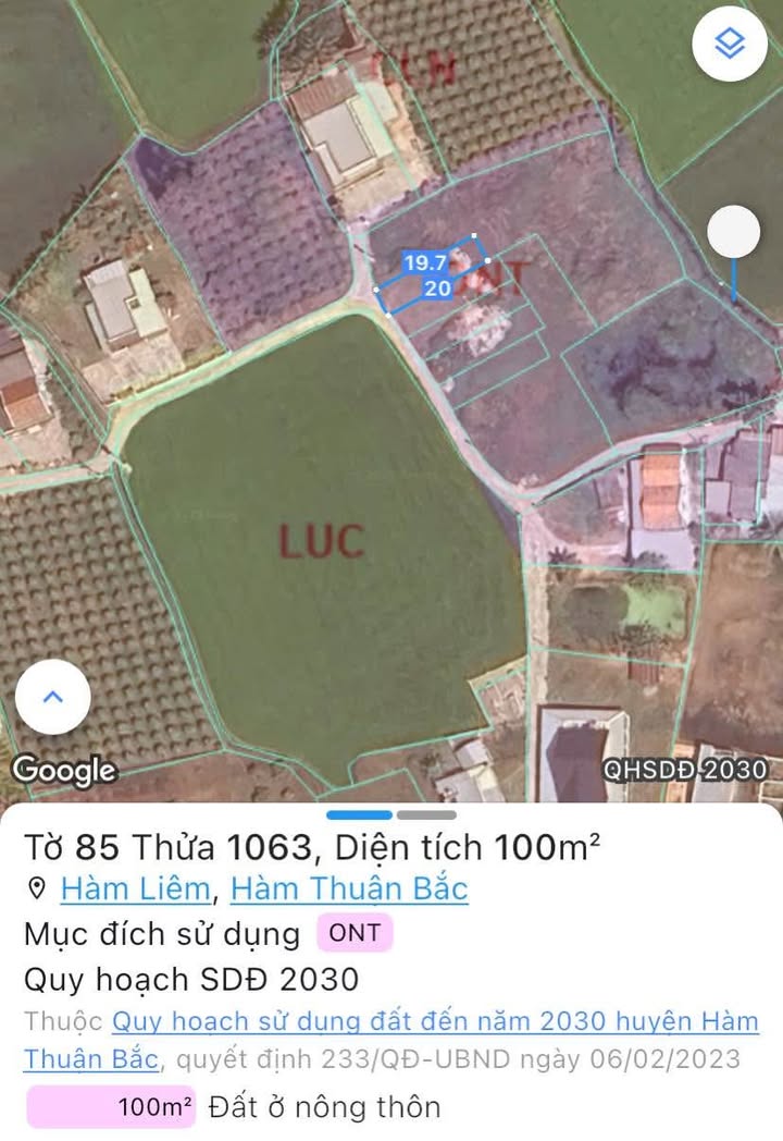 Đất thổ cư Hàm Liêm 100m² giá 720 triệu - Gần KCN và trung tâm Phan Thiết!