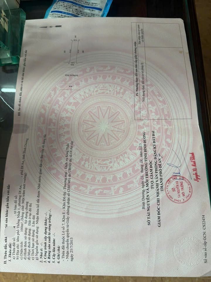 Đất thổ cư Dĩ An 100m² giá 6 tỷ - Đầu tư sinh lời hấp dẫn!