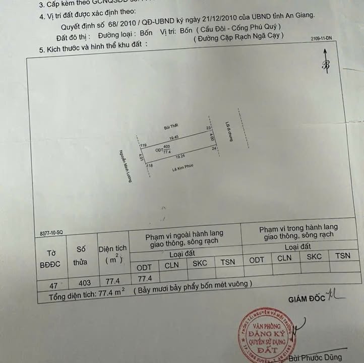 Đất nền chính chủ Mỹ Quý, Long Xuyên 77m² giá chỉ 700 triệu - Cơ hội đầu tư tuyệt vời!