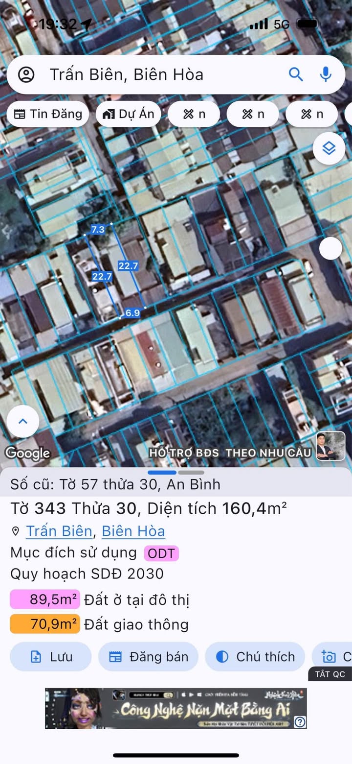 Nhà cấp 4 phường An Bình, Biên Hòa 161m² giá 3.5 tỷ - Đường xe hơi, sổ riêng thổ cư!