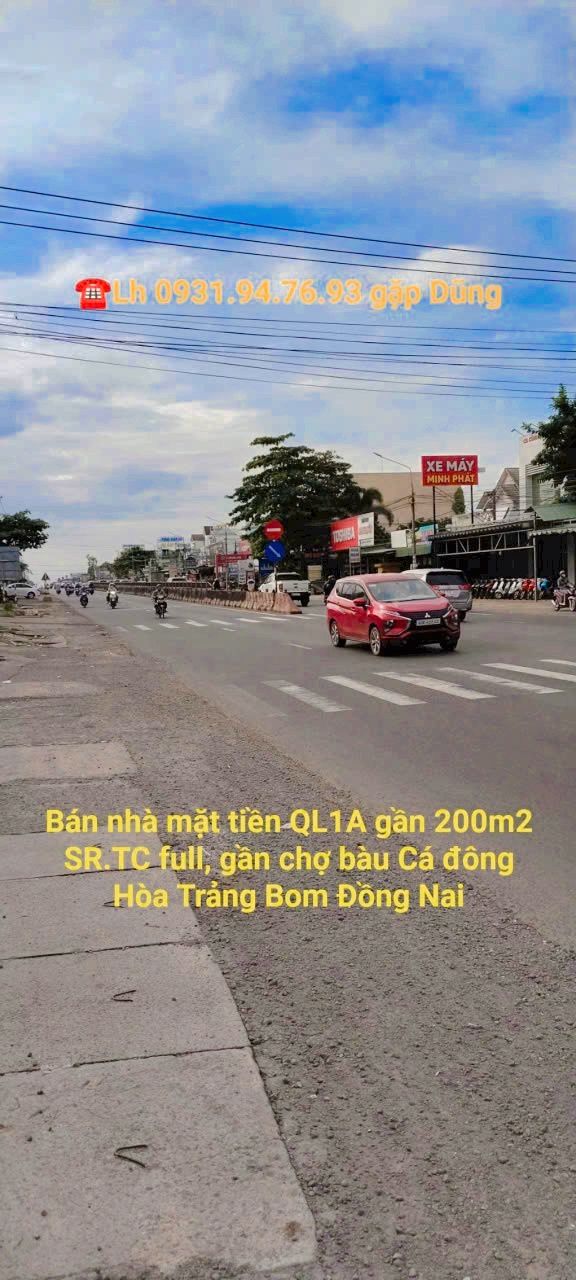 Nhà mặt tiền Quốc lộ 1A, xã Đông Hòa, 188m² - Kinh doanh sầm uất!