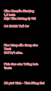 Đất nền Phú Vinh, Định Quán, Đồng Nai 1,3ha – Mặt tiền nhựa 118m – Đầu tư sinh lời!