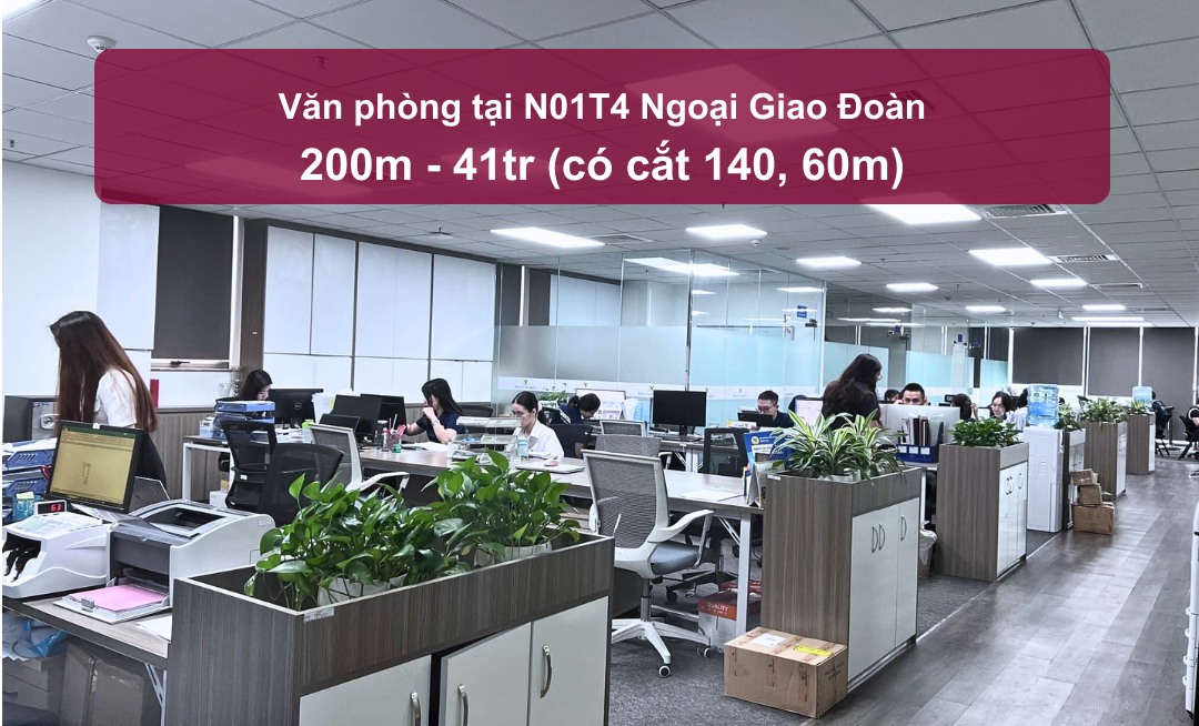 Văn phòng cho thuê N01T4 Ngoại Giao Đoàn 200m² giá 41 triệu - Sẵn sàng vào ở ngay!