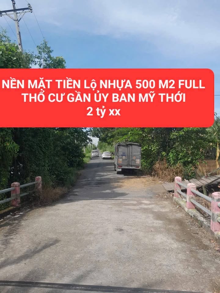 Đất thổ cư 500m² mặt tiền đường Tây An Bờ Hồ - Giá chỉ 2 tỷ VND!