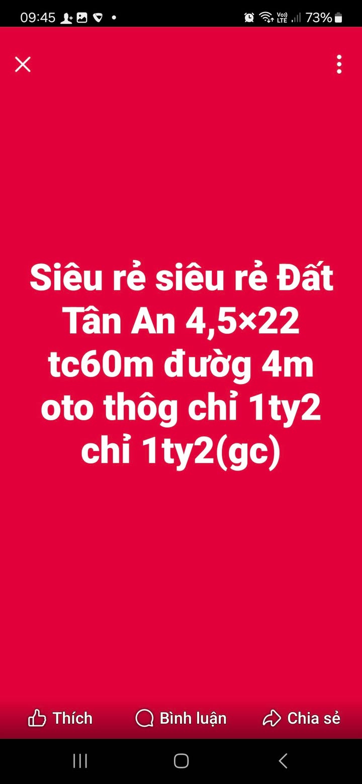 Đất Tân An Thủ Dầu Một 99m² giá 1.2 tỷ - Cơ hội đầu tư tuyệt vời!