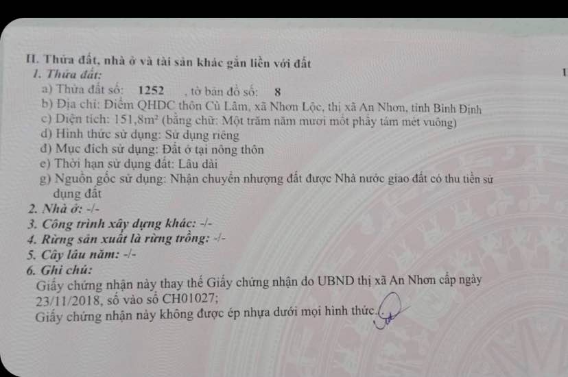 Đất nền An Nhơn Tây 151m² giá 600 triệu - Cơ hội đầu tư sinh lời!