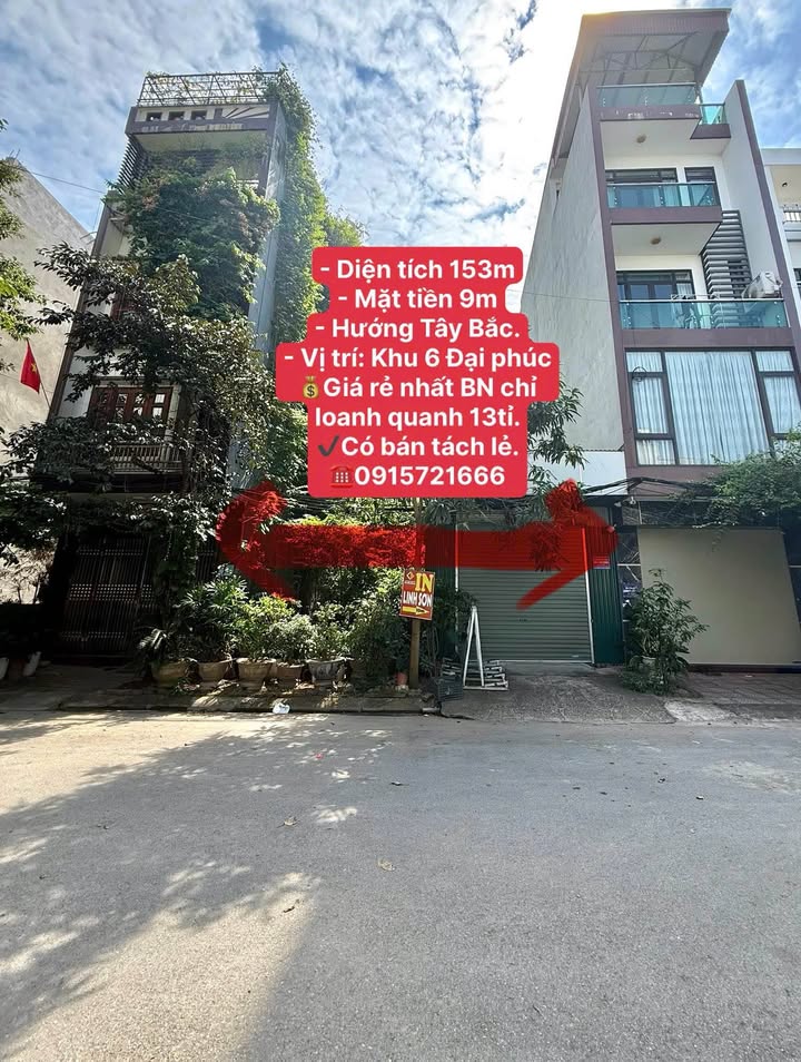 Đất nền Đại Phúc Bắc Ninh 153m² giá chỉ 13 tỷ - Cơ hội đầu tư không thể bỏ lỡ!