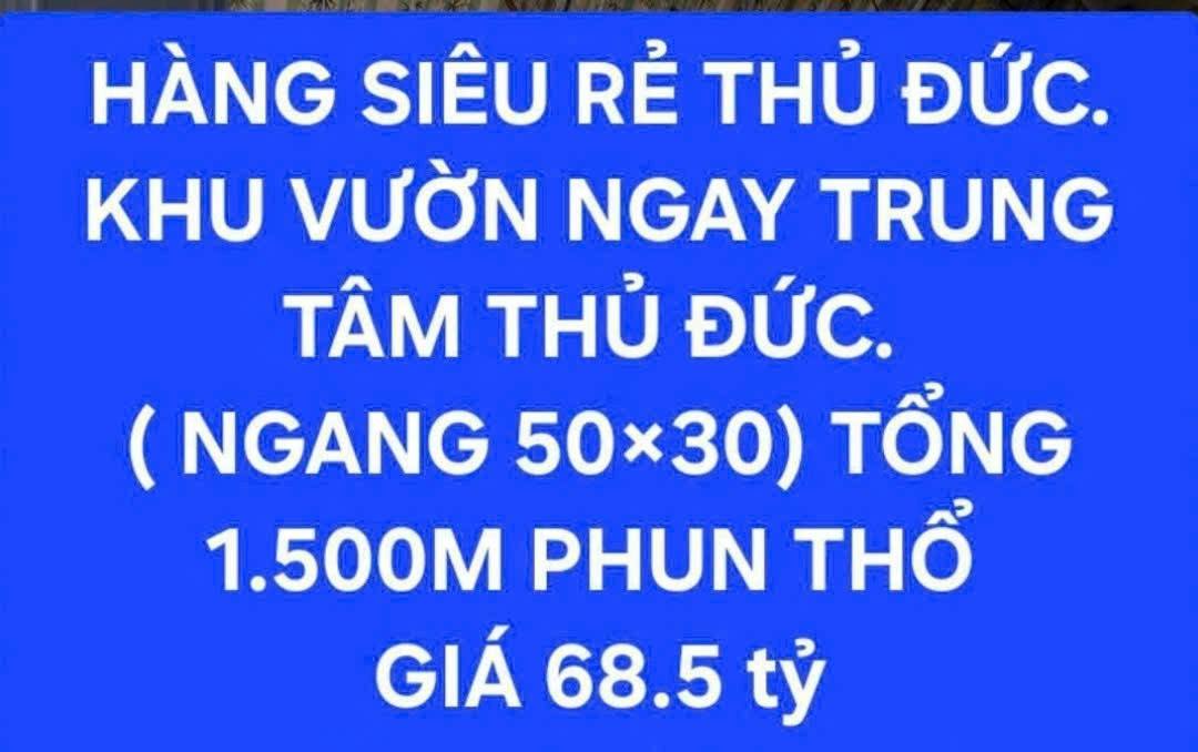 Lô đất 1515m² phường Linh Xuân Thủ Đức - Giá 68,5 tỷ, vị trí đắc địa gần Đại học Quốc gia!
