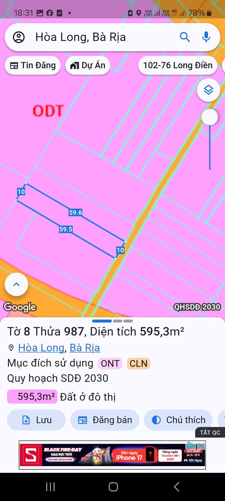Đất biệt thự Hòa Long - Bà Rịa 600m² giá chỉ 2.5 tỷ - Cơ hội đầu tư vàng!