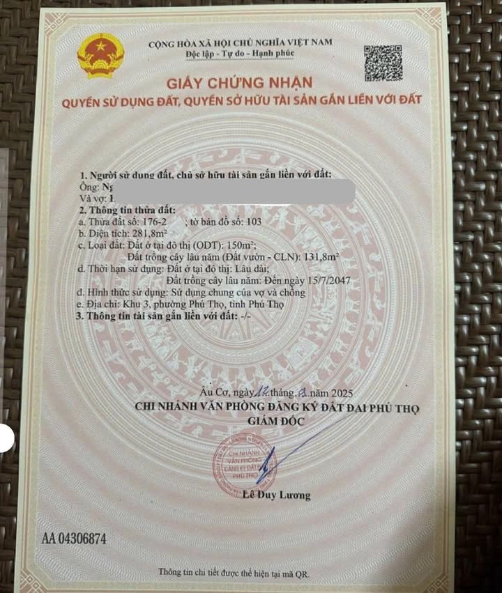 Đất nền Hà Lộc Phú Thọ 280m² giá 1 tỷ - Giao thông thuận lợi!