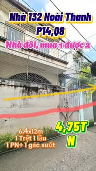 Nhà 2 căn hẻm 132 Hoài Thanh, Q8, 76.8m² giá 4.75 tỷ - Giao thông thuận tiện!