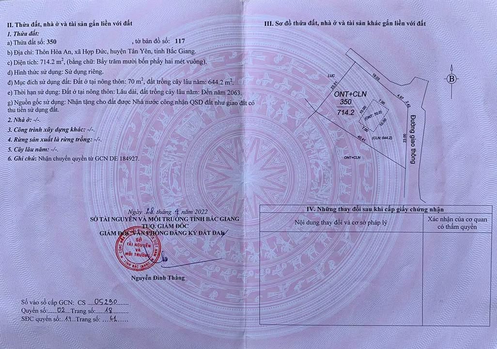 Đất nền Phúc Hòa Tân Yên 714m² - Đầu tư lý tưởng, giá thỏa thuận!