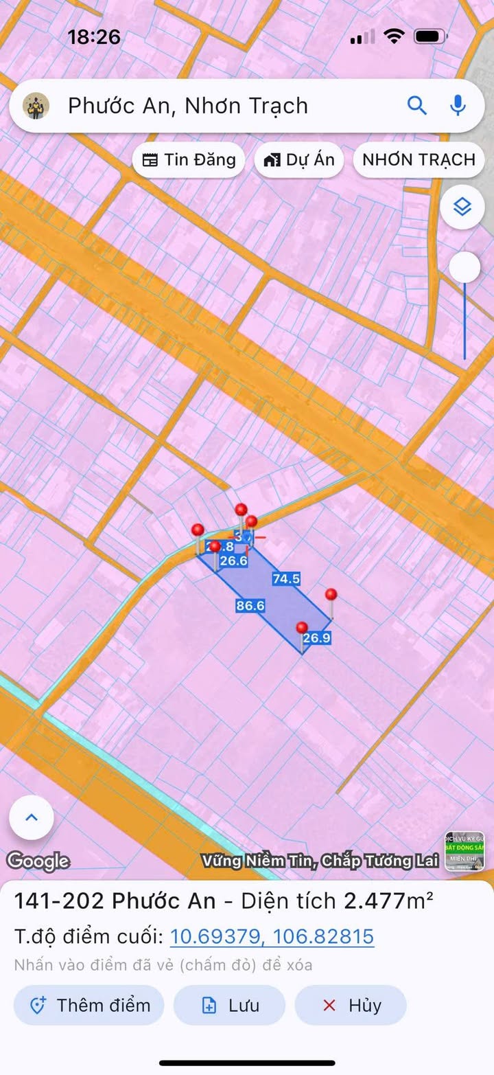 Đất Vĩnh Thanh Nhơn Trạch 2322m² giá 18.5 tỷ - Tiềm năng đầu tư lớn!