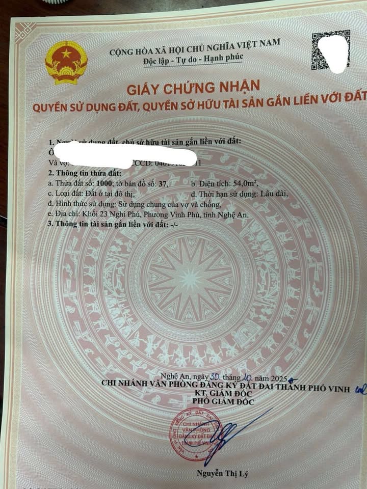 Đất nền Nghi Phú Vinh 54m² - Vị trí đắc địa, giá thỏa thuận!