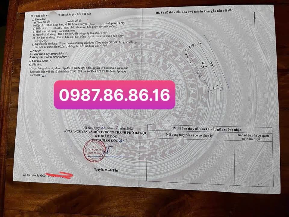 Nhà cấp 4 thôn Linh Sơn, Thạch Thất 64m² giá 3 tỷ - Sẵn sàng vào ở ngay!