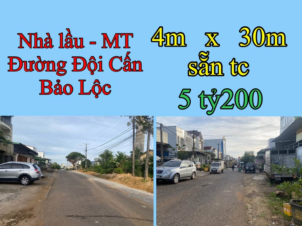 Nhà lầu mặt tiền đường Đội Cấn, Bảo Lộc 120m² giá 5.2 tỷ - Khu kinh doanh sầm uất!