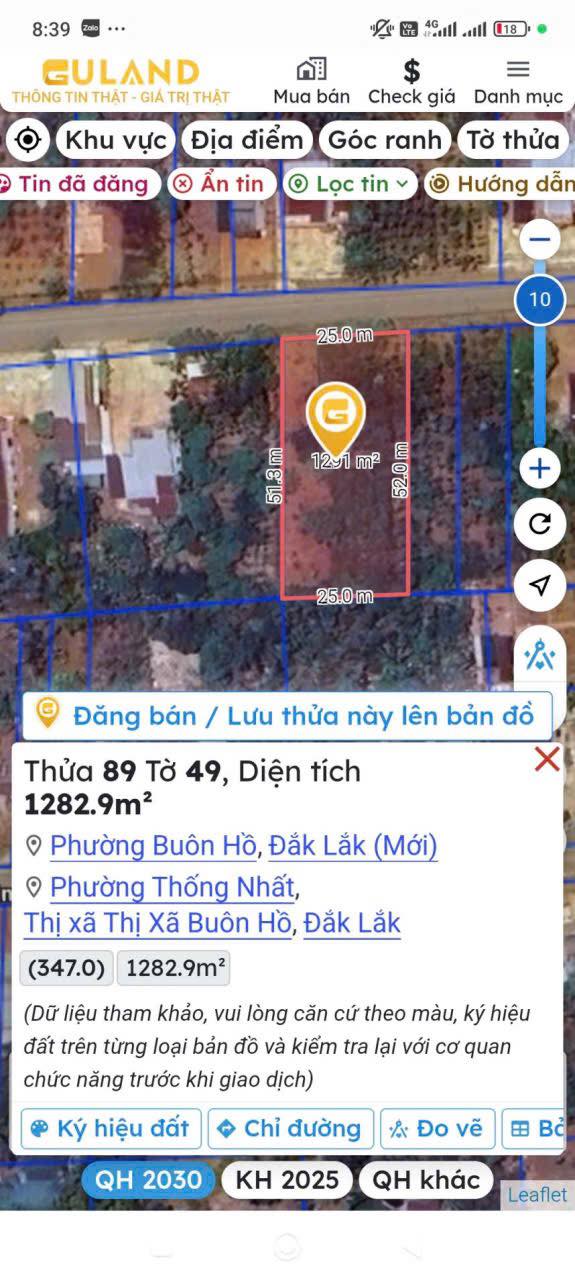 Đất nền đẹp mặt tiền Lý Chính Thắng, Buôn Hồ, Đắk Lắk - 1.175m² giá 3.375 tỷ, đầu tư sinh lời!