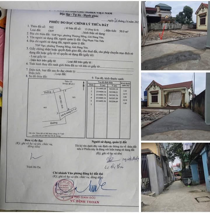 Đất nền Thượng Hồng, Mỹ Hào 50m² giá chỉ 800 triệu - Cơ hội đầu tư hiếm có!