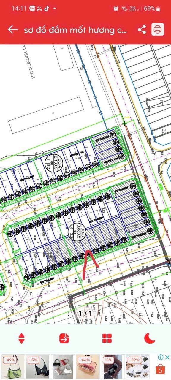 Đất thổ cư Hương Canh 100m² giá 3 tỷ - VIEW cánh đồng cực đẹp!