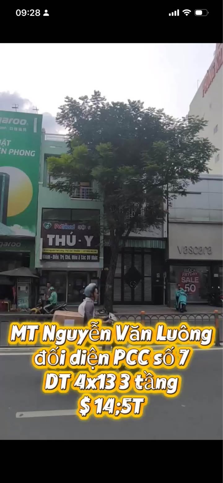 Bán gấp FrontHouse mặt tiền Nguyễn Văn Luông, Quận 6 - 50m² giá 14.5 tỷ - Kinh doanh sầm uất!