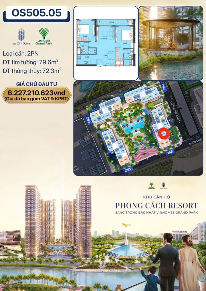 Căn hộ 2PN Vinhomes Central Park 78m² giá 5.6 tỷ - Tặng xe VF3 hấp dẫn!