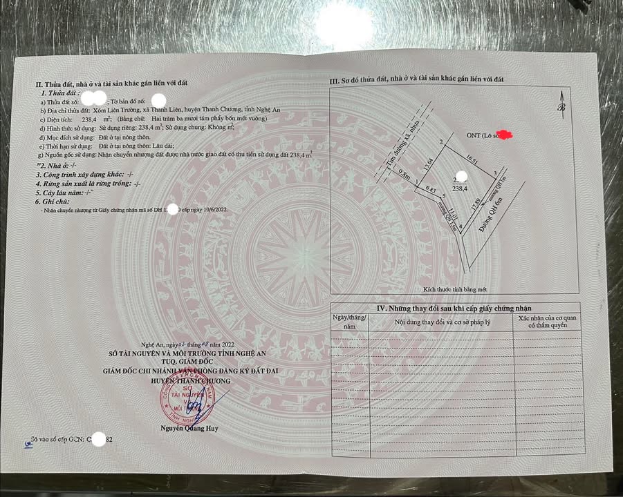 Đất nền xã Thanh Liên 238m² giá 2 tỷ - Mặt đường nhựa rộng rãi