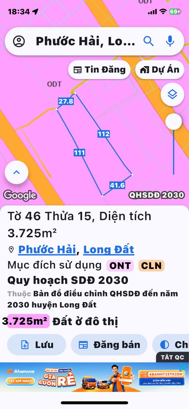 Đất nền Phước Hải 3725m² giá 7.9 tỷ - Vị trí đẹp gần biển!
