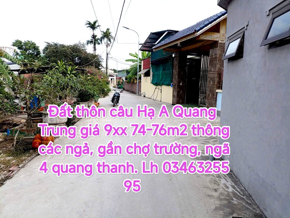 Đất thổ cư thôn Câu Hạ A, Quang Trung 75m² giá 900 triệu - Sổ hồng chính chủ!